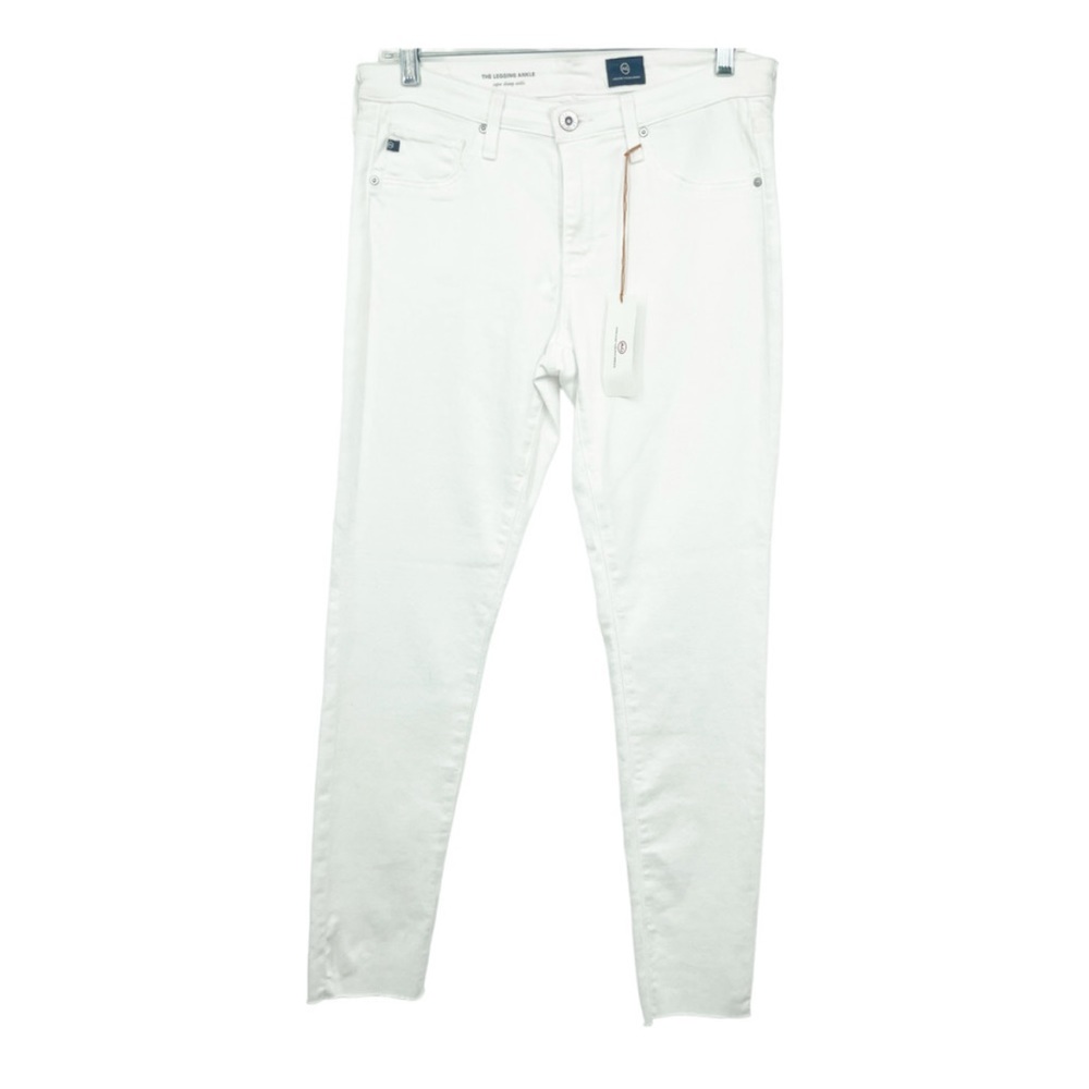 New AG Adriano Goldschmied The Legging Ankle Jeans White Mid Rise Womens 28